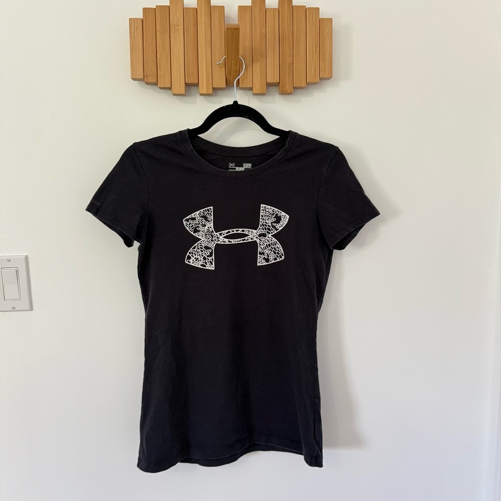 Under Armour Women's Tee with White Logo, Size S